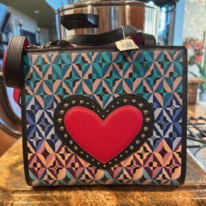 NWT Brighton Fashionista Leather Moody Blue Love Tote